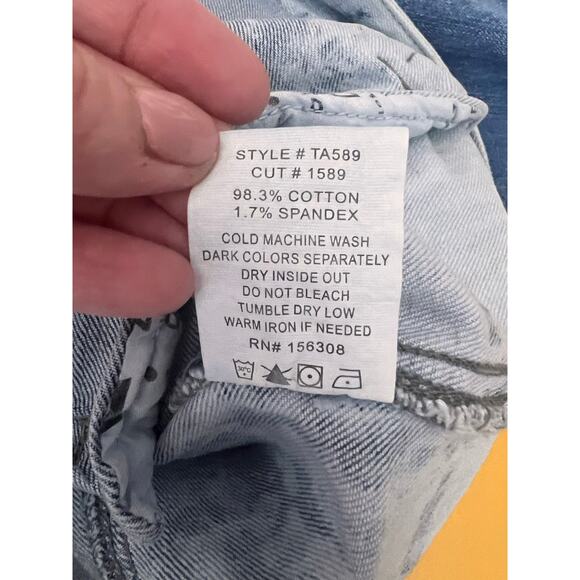 L.T.J Letter to Juliet Ombre Dip Tie Dye Denim Jean Jacket Blue Women's M NWT - Picture 9 of 10